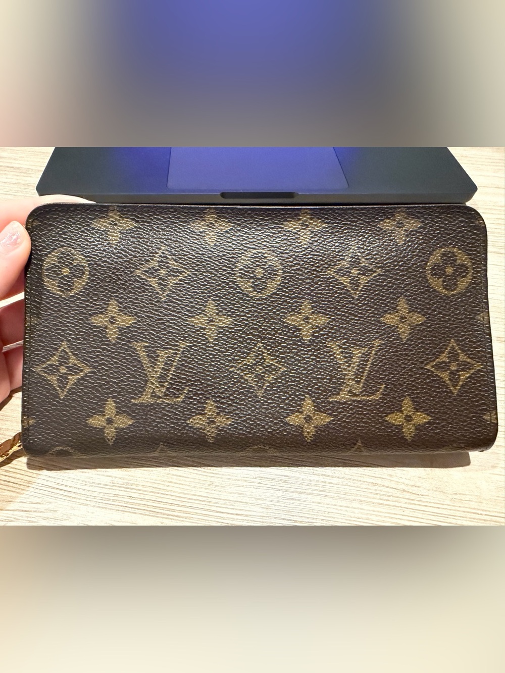 Louis Vuitton Monogram Zip-Around Wallet in Brown & Tan